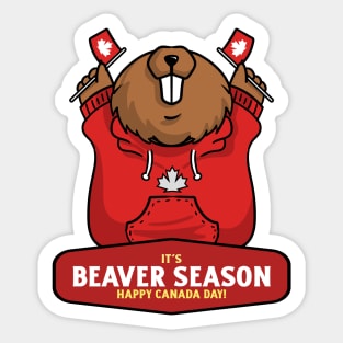 Canada Day Canadian Pride I Love Canada Beaver Sticker